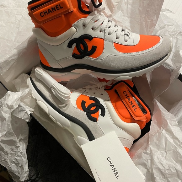chanel orange trainers